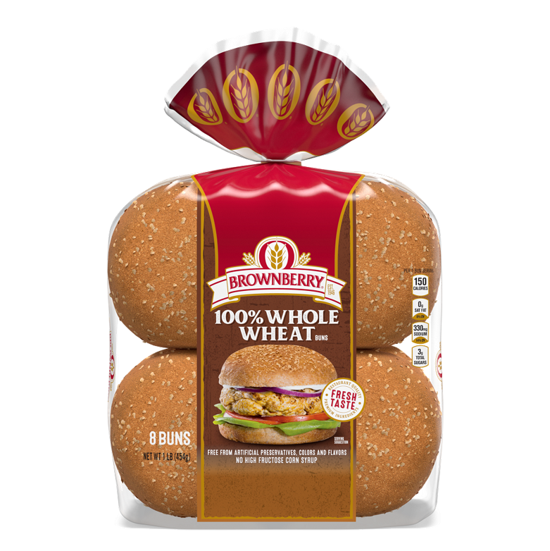 Brownberry® Premium Breads 100 Whole Wheat Buns